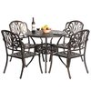 Gardenised Indoor and Outdoor Bronze Dinning Set 2 Chairs Cast Aluminum. QI003959CH.2